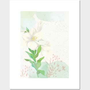 Delicate modern flowers Posters and Art